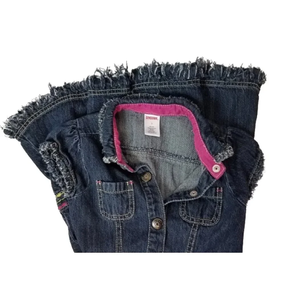 GYMBOREE Refashioned Upcycled Distressed Denim Blue Jean Dress - Girl's Size 5